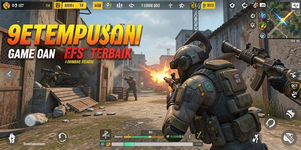 Screenshot gameplay seru dari 9ET yang memperlihatkan aksi tembak-menembak.
