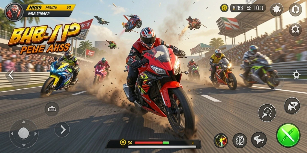Tampilan aksi balap motor yang mendebarkan di HR89.