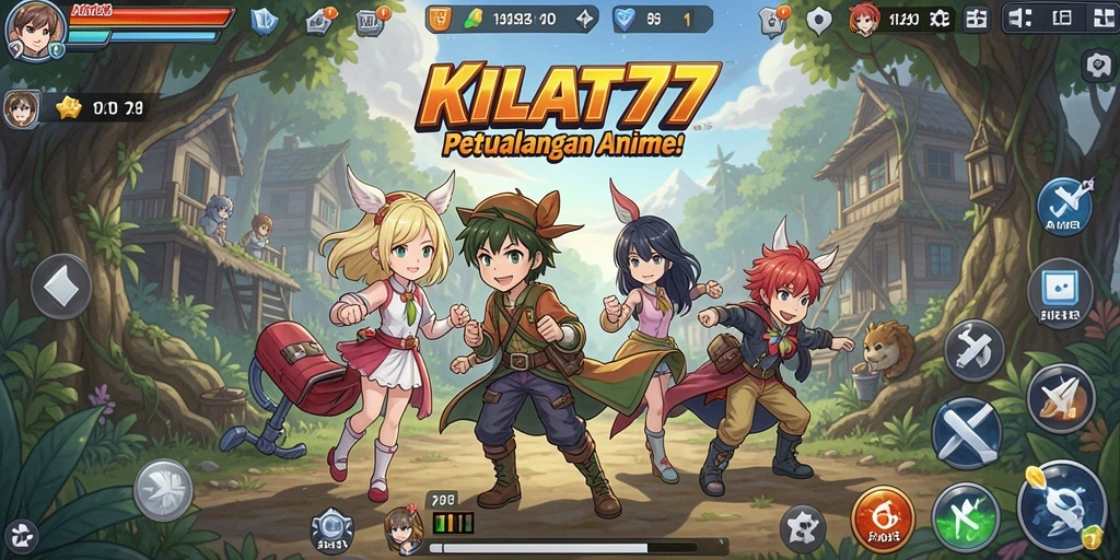 Screenshot KILAT77 menampilkan pertarungan seru dengan karakter anime.