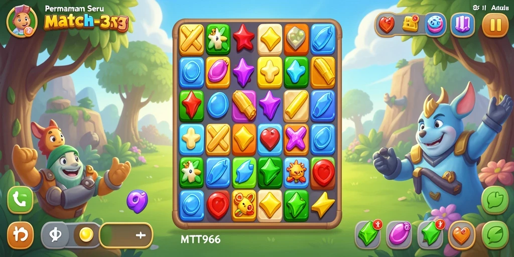 Tampilan gameplay MT966 yang menarik dengan momen mencocokkan item.