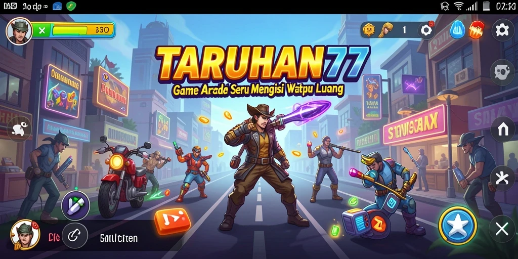 Screenshoot gameplay TARUHAN77 menampilkan aksi Arcade yang penuh warna.