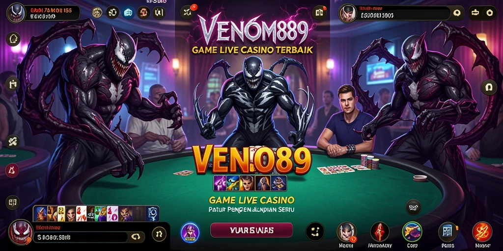 Screenshot gameplay VENOM889 menunjukkan suasana Live Casino yang interaktif dan seru.